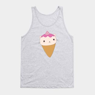 Kawaii Cat Ice Cream Cone T-Shirt Tank Top